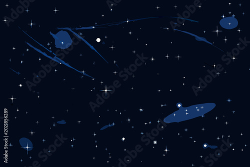 Tablou pe pânză starry night sky with abstract shapes and celestial bodies