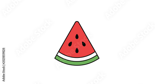 Juicy Watermelon Slice Icon - Summer Fruit, Healthy Food, Refreshment