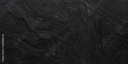Schilderij op canvas Dark Granite: A close-up view of a dark granite surface, showing intricate textures, patterns and veins, which makes for a stylish and elegant backdrop