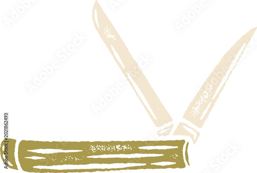 Foto Vintage Folding Pocket Knife Illustration