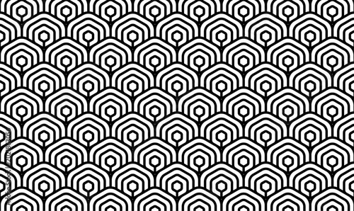 Seamless polygon/hexagon pattern background. Simple repeat line style ornamental Vector illustration