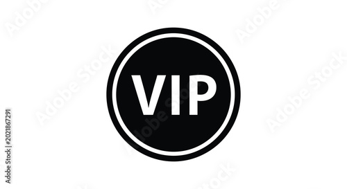 Free Download Vip Text In Circular Badge Silhouette high quality - GFXLoad