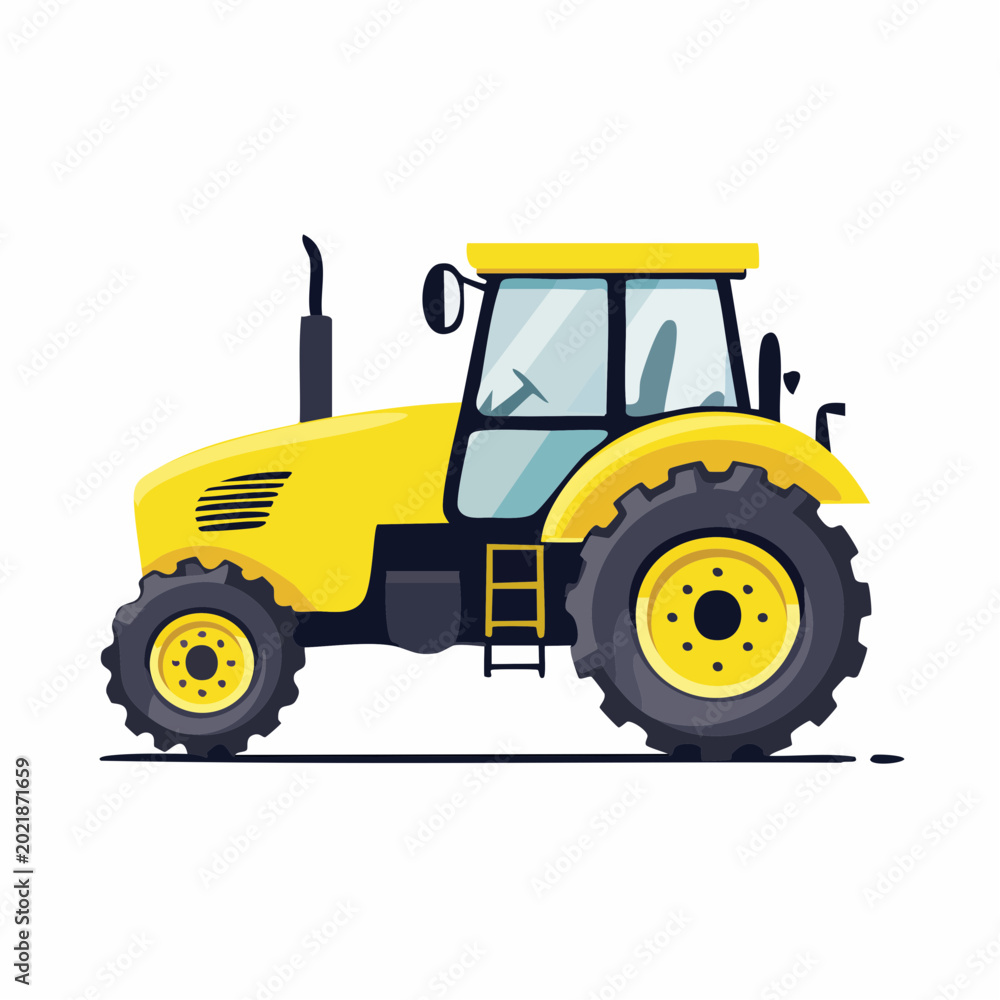 Obraz premium Yellow Tractor Illustration