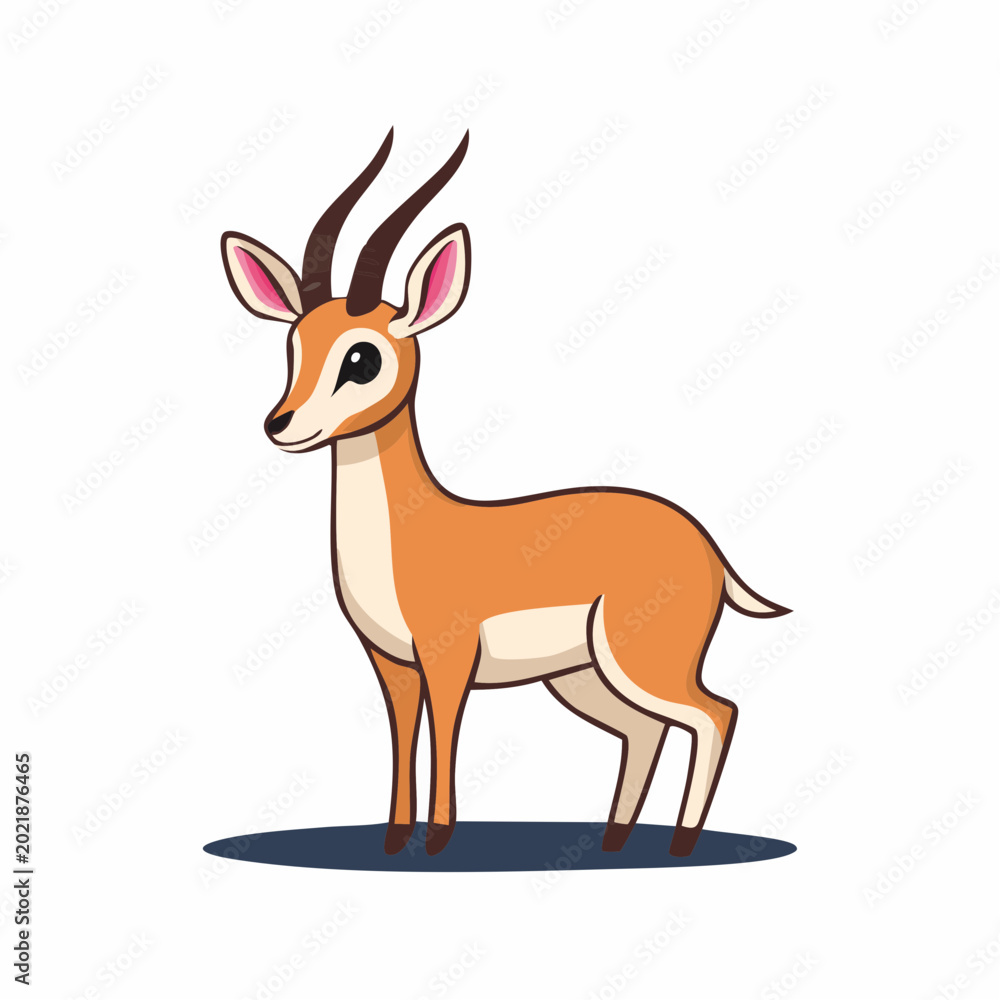 Fototapeta premium Cartoon Gazelle Illustration
