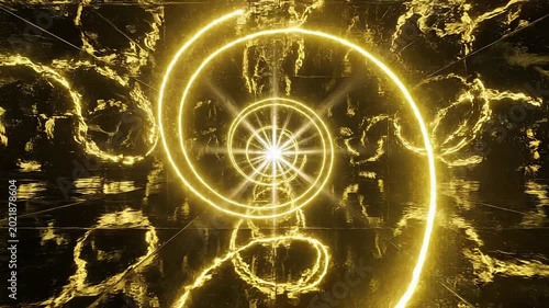 Glowing yellow neon light design element.