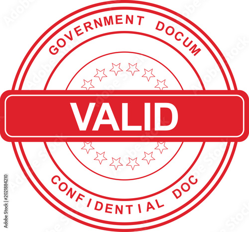 A government document stamp reads VALID on a confidential document.