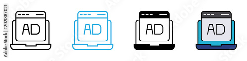 Foto AD blocker multi - style icon design concept