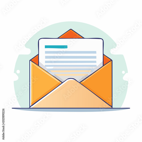 Free Download Open Envelope with Document Illustration - GFXLoad
