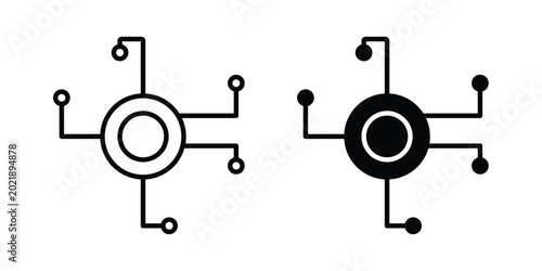 Εκτύπωση καμβά Decentralized icon symbol. Flat Vector illustration set