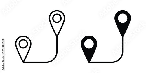 Distance icon symbol. Flat Vector illustration set