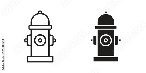 Fotografie Fire hydrant icon symbol. Flat Vector illustration set