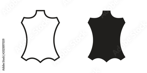 Schilderij op canvas Leather material icon symbol. Flat Vector illustration set
