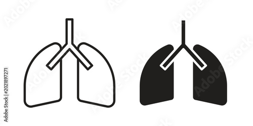 Foto Lungs icon symbol. Flat Vector illustration set