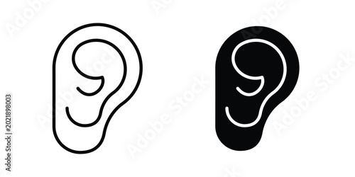 Canvastavla Otitis icon symbol. Flat Vector illustration set