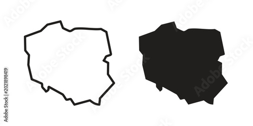 Poland icon symbol. Flat Vector illustration set