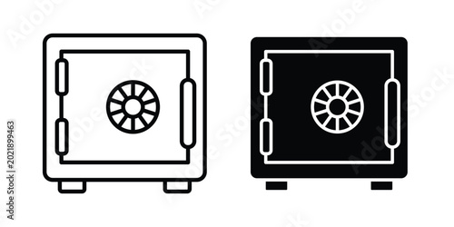 Quadro su tela Safe icon symbol. Flat Vector illustration set
