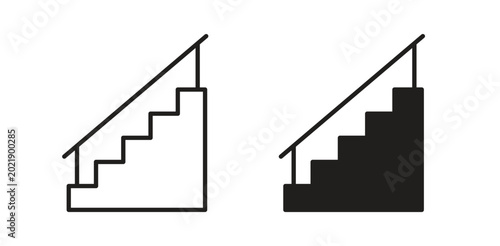 Photos Stairs icon symbol. Flat Vector illustration set