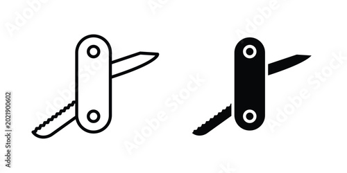Foto Swiss Knife icon symbol. Flat Vector illustration set