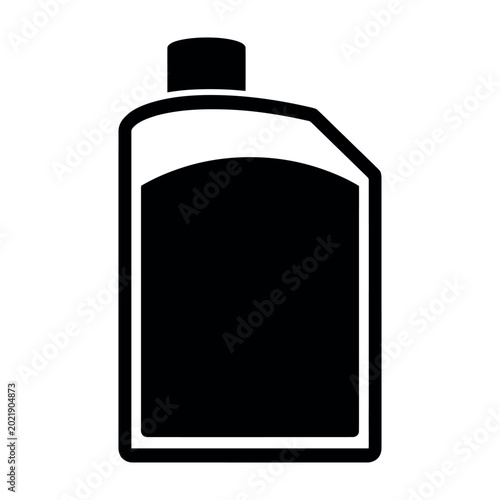 Motor oil bottle icon silhouette for automotive maintenance and engine lubrication service vector graphic design element
