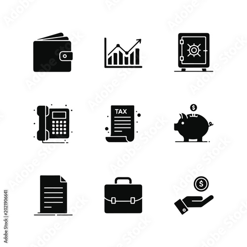 Business finance icons and symbols 5.