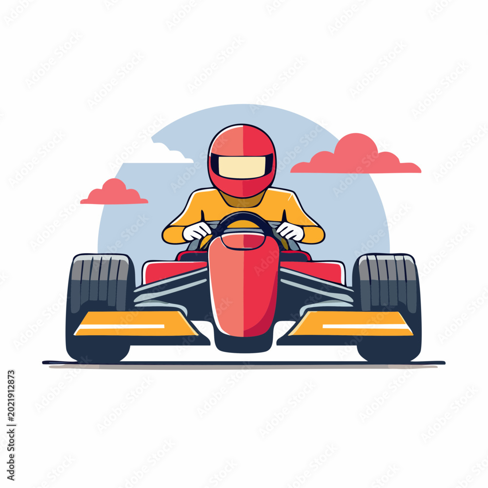 Fototapeta premium Formula 1 Racer Driving a Car