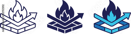 Foto Fire Resistance Protection Vector Icon Set