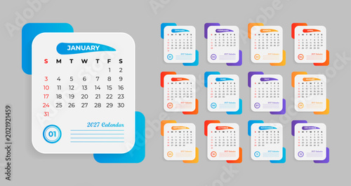 Beautiful 2027 Calendar Template