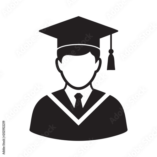 Canvastavla Graduation icon with graduate wearing academic regalia