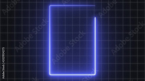 glowing rectangle line, Square line spectrum loopo