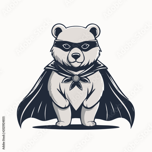 Superhero Polar Bear Illustration