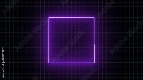 glowing rectangle line, Square line spectrum looping 