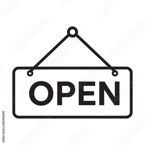 Schilderij op canvas Open sign icon