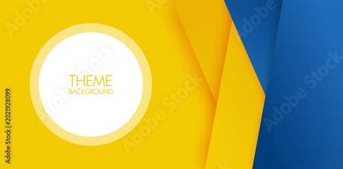 Abstract modern banner blue background template design with yellow color with corporate style.