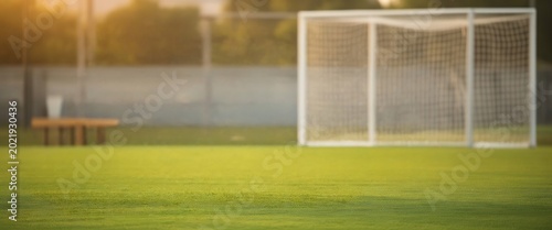Golden Hour Lighting Graces Empty Soccer Field