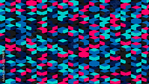 Abstract Modern Isometric Colorful Geometric Cube Vector Pattern Background
