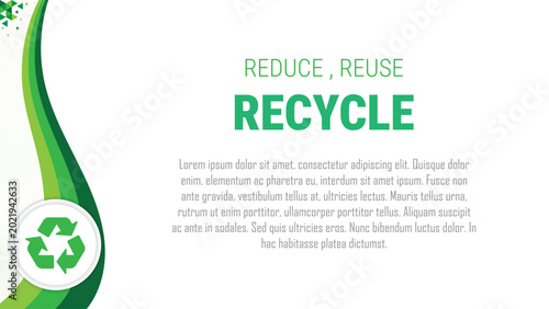 3R concept logo sign, reduce, reuse, recycle, save the earth and nature, go green, waste management and environment sustainability, eco-friendly, copy space for text
