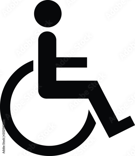 Foto Black and white wheelchair symbol icon for accessible parking and public facilit
