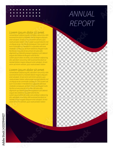Annual report red color template design