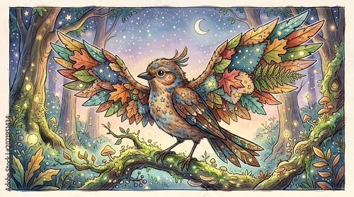 Leaf bird in forest