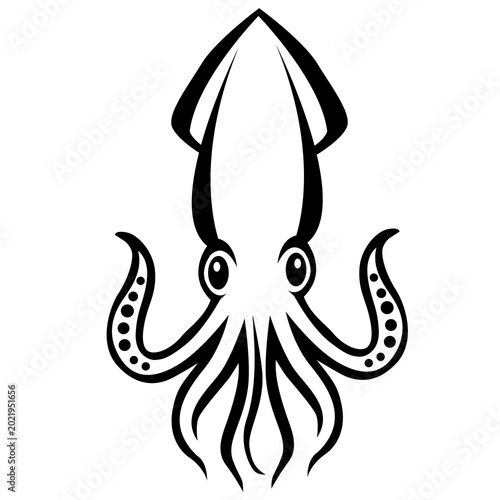 Squid icon. Cuttlefish sign. Octopus symbol. flat style.