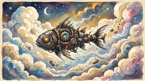 Robot fish in the clouds
