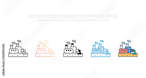 Polluted River Icon Set