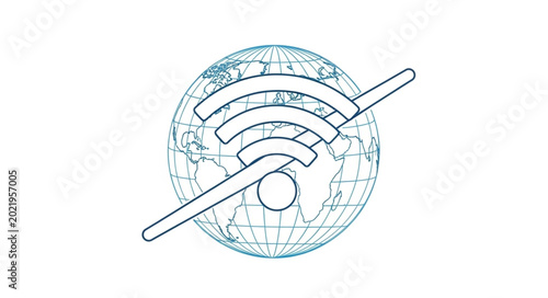 Fotografi Global internet connection disabled symbol illustration.