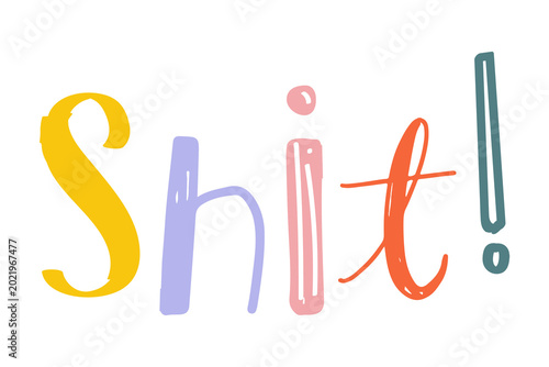 Εκτύπωση καμβά Shit! word doodle png hand-lettering typography