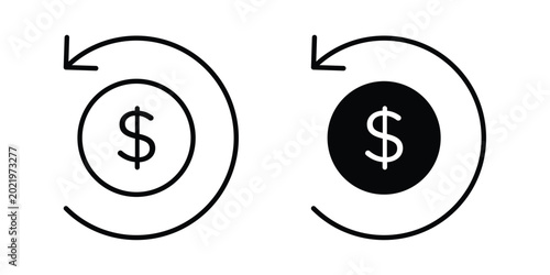 Photos Cashback icon. Doodle Icon in Minimal Line Art Style
