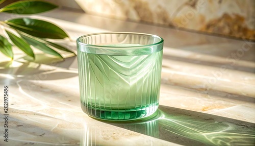 Soft sage green translucent glass with delicate ripple texture