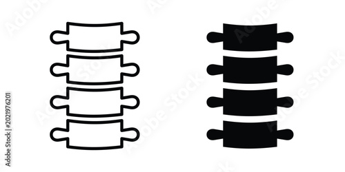 Photos Human spine icon. Doodle Icon in Minimal Line Art Style