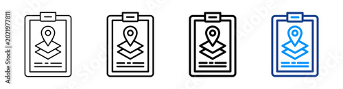 Land Planning Icon Different Style Outline Collection Set