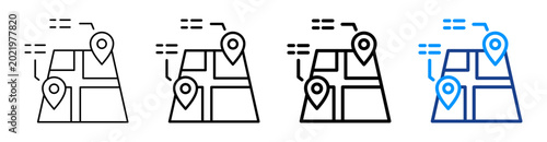 Zoning Icon Different Style Outline Collection Set