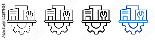 Facility Management Icon Different Style Outline Collection Set